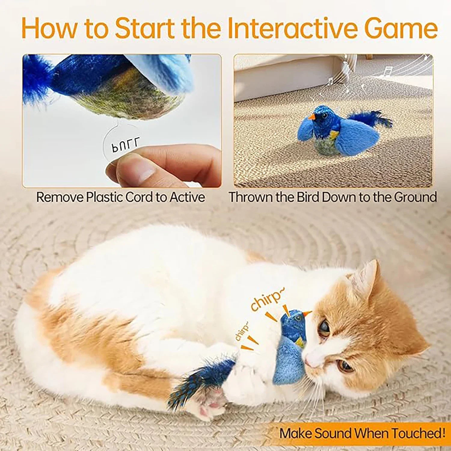 ChirpChase Feather Bird Toy