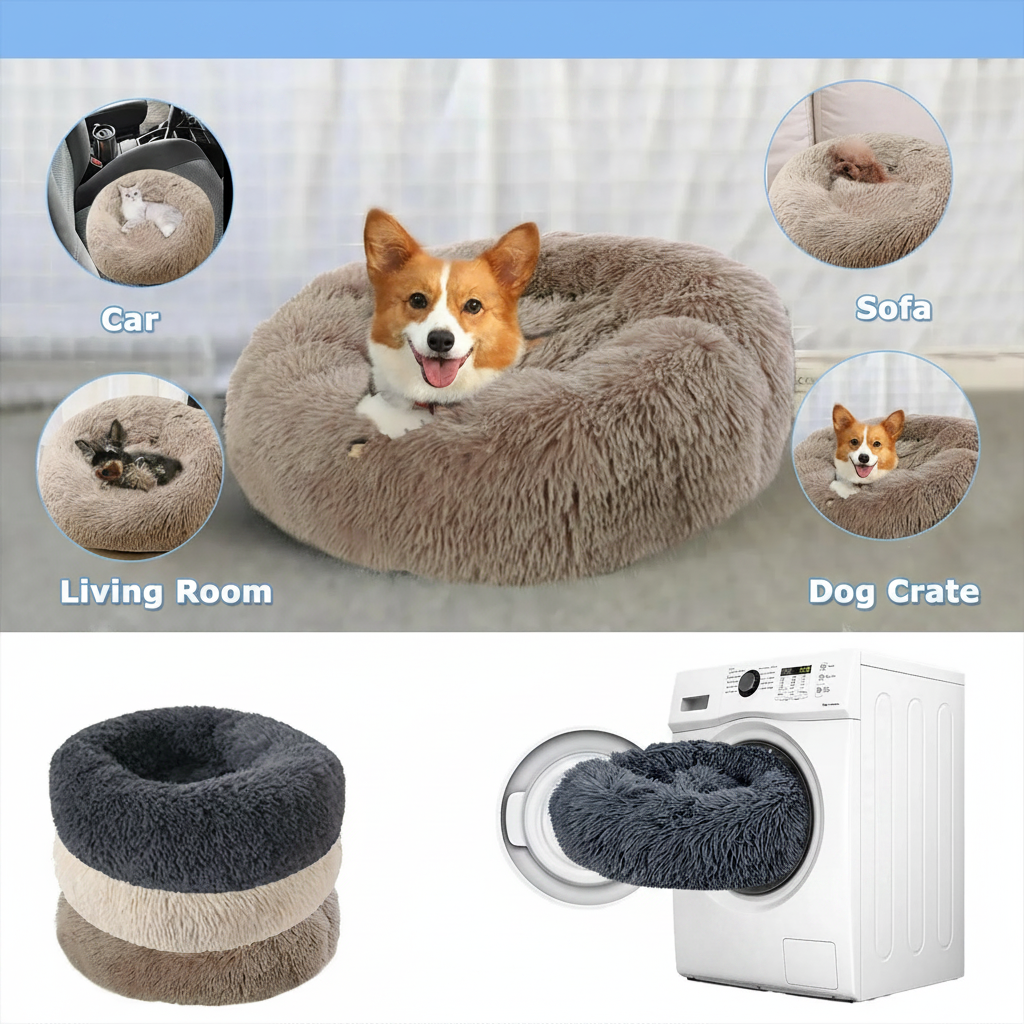 Donut bed for all pets