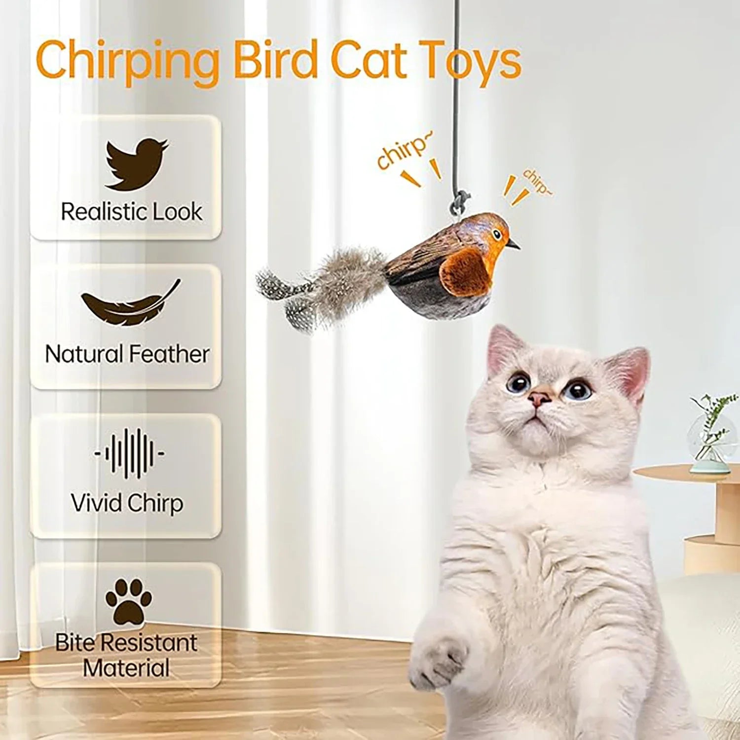 ChirpChase Feather Bird Toy